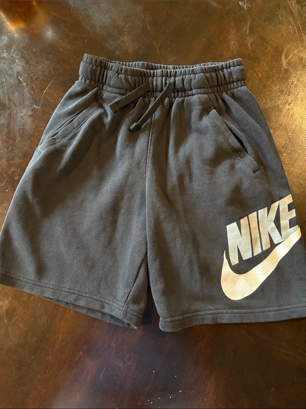 Nike Black Shorts with White Logo - Kids